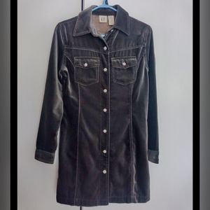 GAP long sleeve grey Velvet mini dress VINTAGE